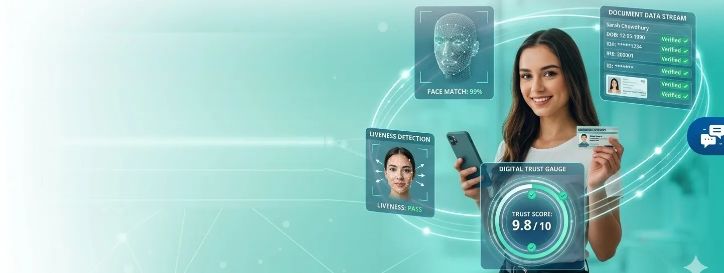 Face match, liveness and trust score verification