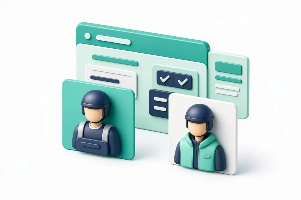 Employee Verification APIs: delivery rider and driver profiles being verified on an HR dashboard