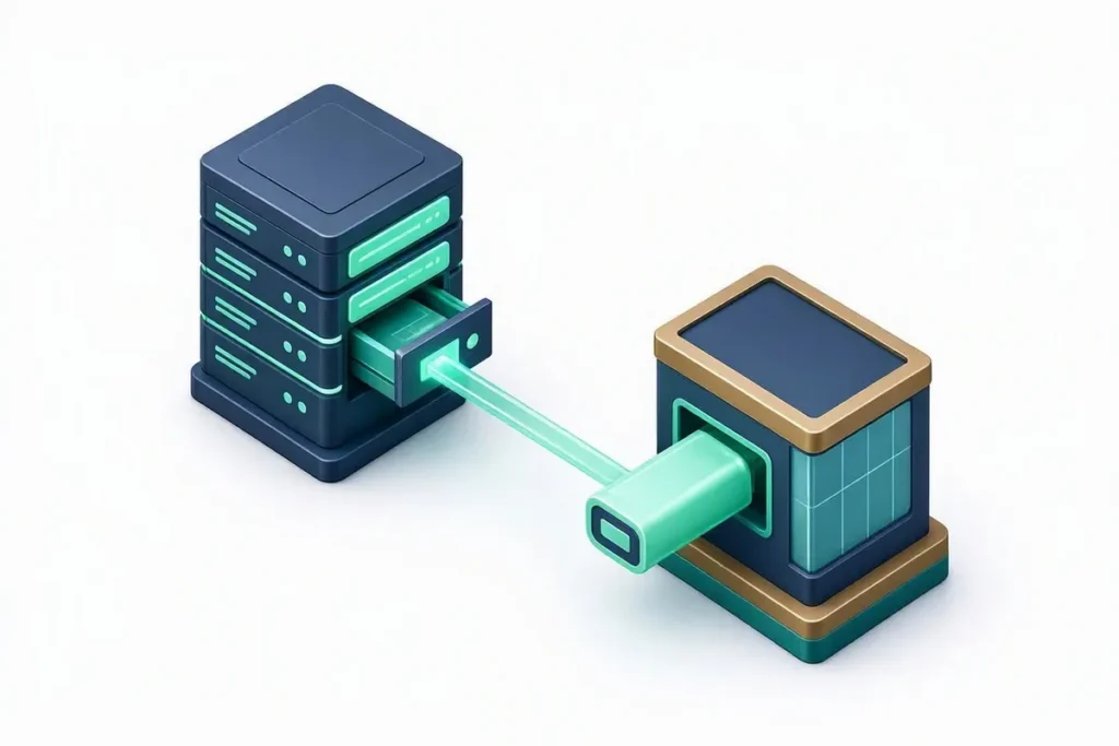 Central KYC Registry: a bank retrieving a customer record from a central registry over a secure line