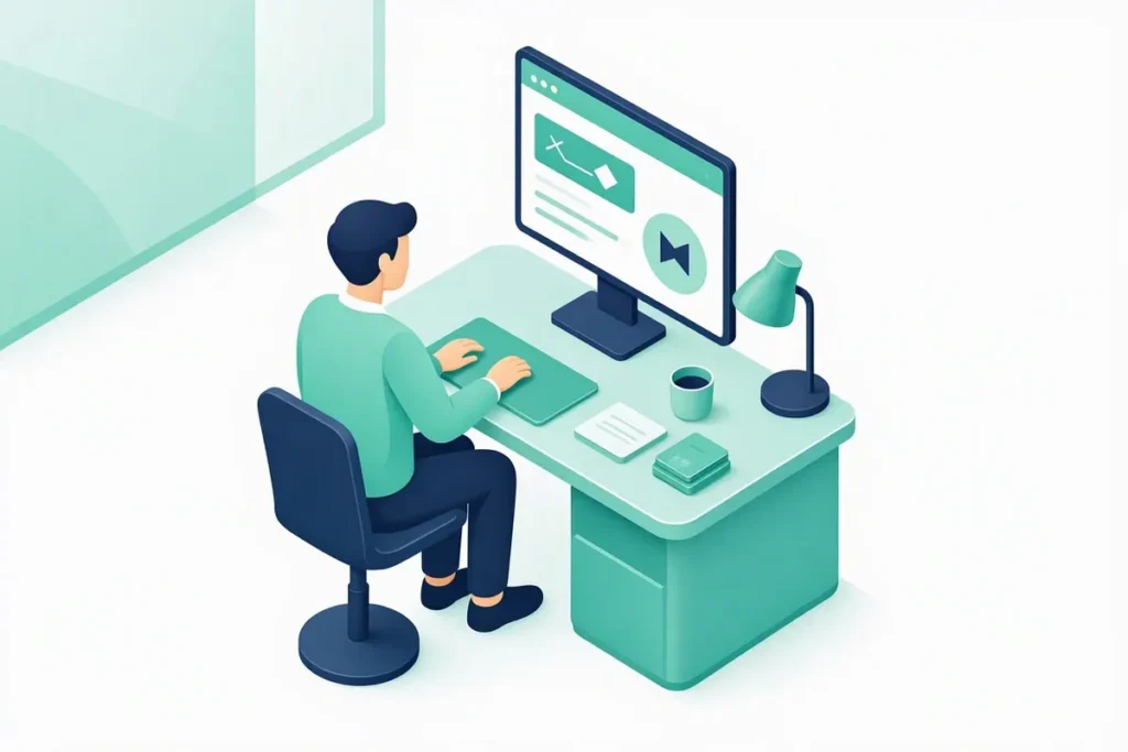 AML: a compliance desk reviewing a flagged transaction on a monitor