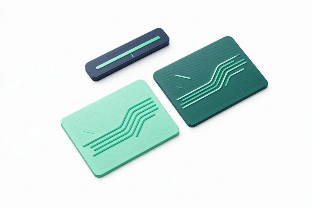 Name Match: two name cards with slightly different abstract lines connected by a matching gauge