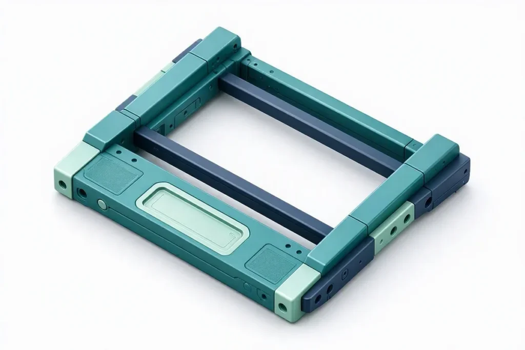 Chassis Number vs VIN: a car chassis frame with an engraved plate area highlighted