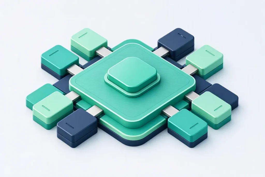 Identity Verification API Platform: one central platform hub with many verification modules plugged into it