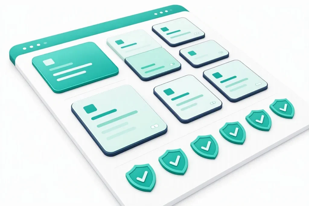 Verification APIs for Fintech: a fintech dashboard with loan cards and verification shields