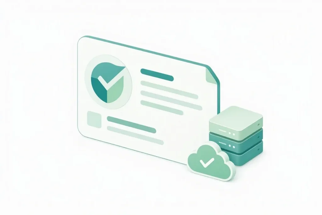 GST Verification API: a tax registration card connected to a server with a verified cloud badge