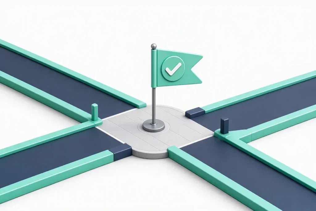 Veriqos Technologies vs Bureau: two roads converging on a verified target flag