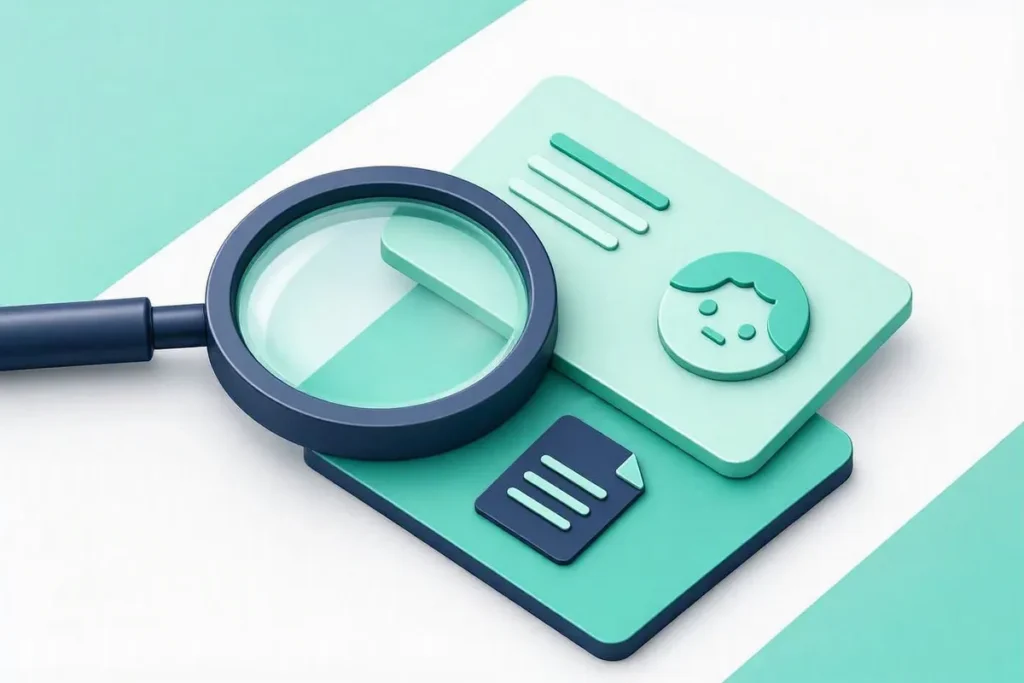 Veriqos Technologies vs HyperVerge: a magnifying glass over two product cards with face and document icons