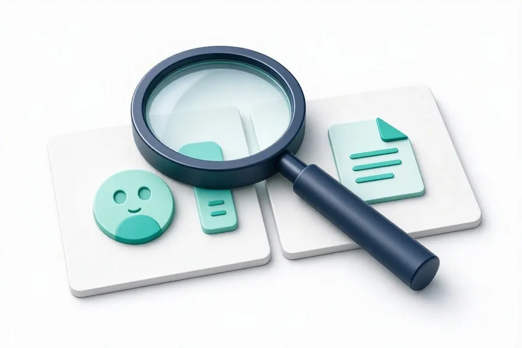 Veriqos Technologies vs HyperVerge: a magnifying glass over two product cards with face and document icons