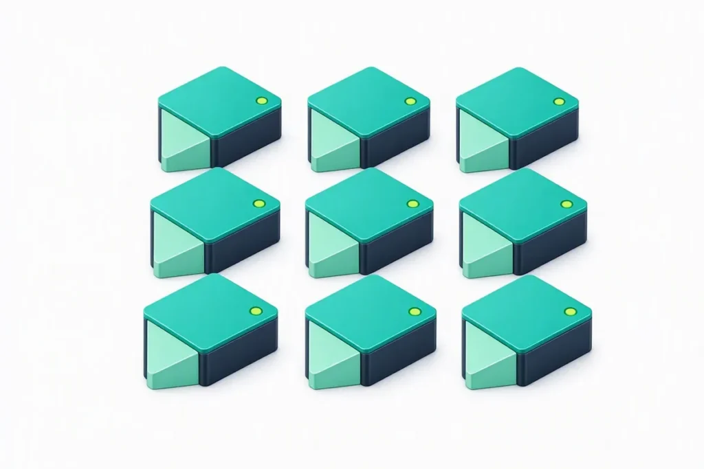 API Coverage and Compliance Index: a catalogue grid of API blocks with green status lights