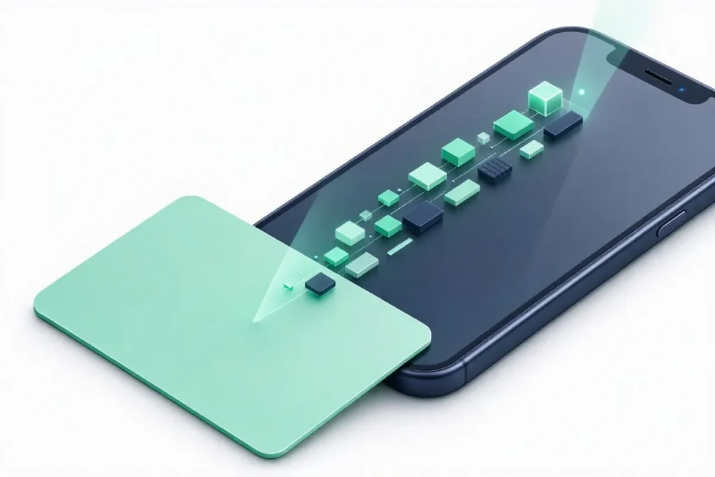OCR for KYC: manual typing on a keyboard replaced by automated extraction arrows