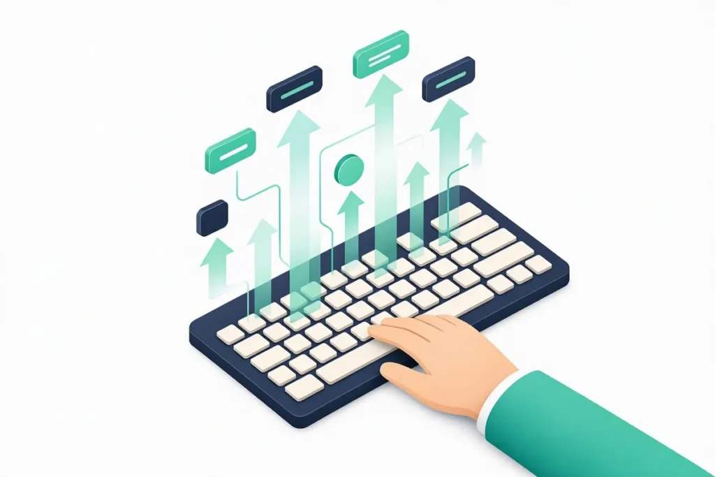 OCR for KYC: manual typing on a keyboard replaced by automated extraction arrows