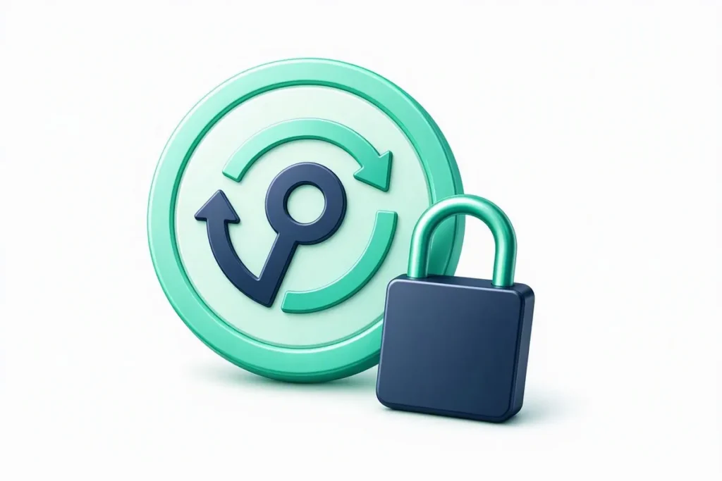 Virtual ID: a refreshing token key with a cycle arrow and a lock