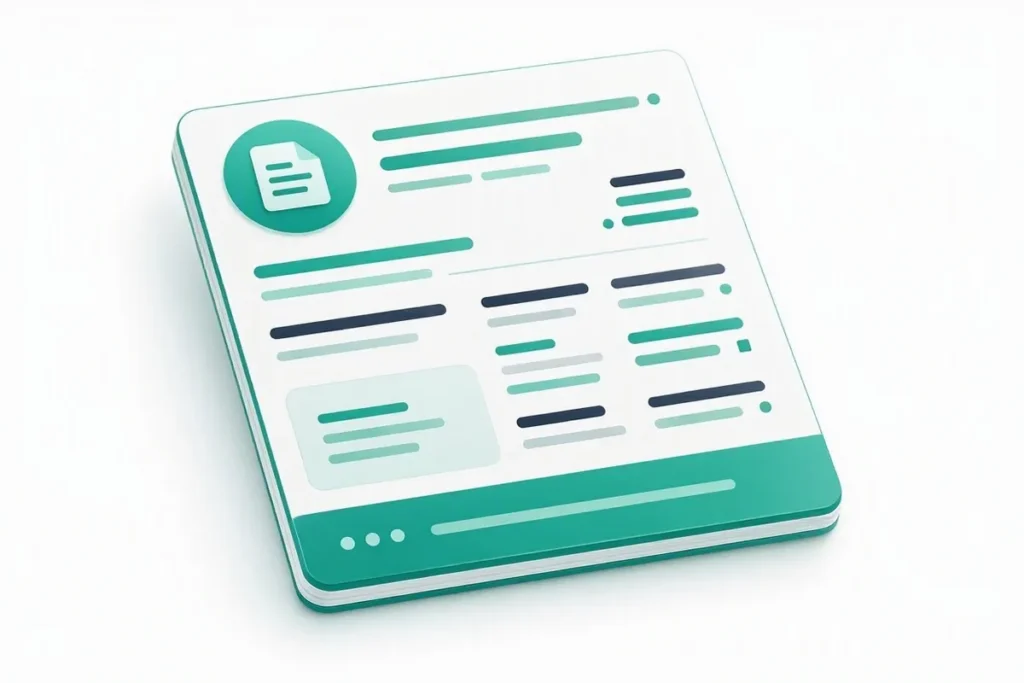 GSTIN: a tax invoice with abstract lines and a verified business badge