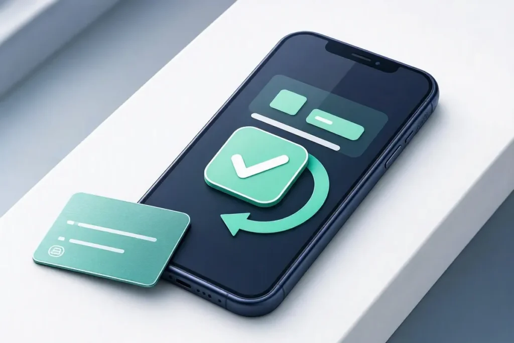 What is NACH: a payment mandate approval on a phone with a recurring cycle arrow