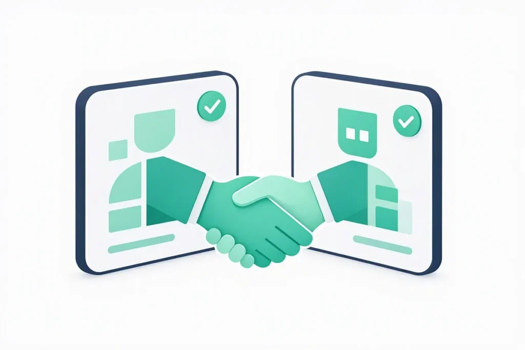 Business Verification APIs in India: a business handshake between two verified company profiles